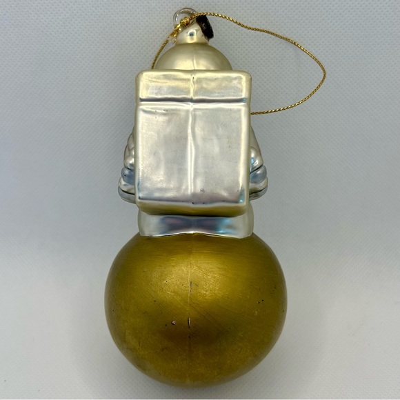 Man on the Moon Astronaut Hand Blown & Painted Glass Holiday Ornament - Picture 5 of 8